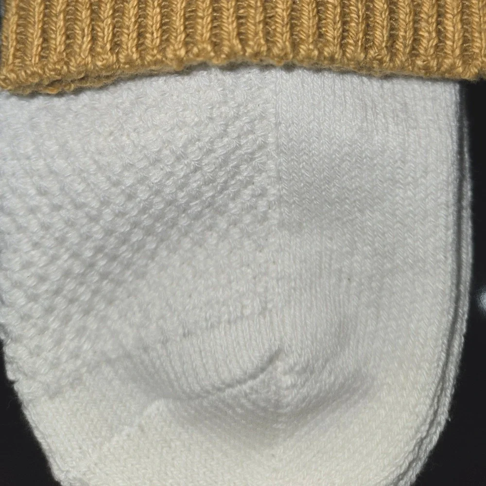 Auden Womens Textured Stitch Ankle Socks 3pk Ivory Gold Olive Shoe Size 4-10